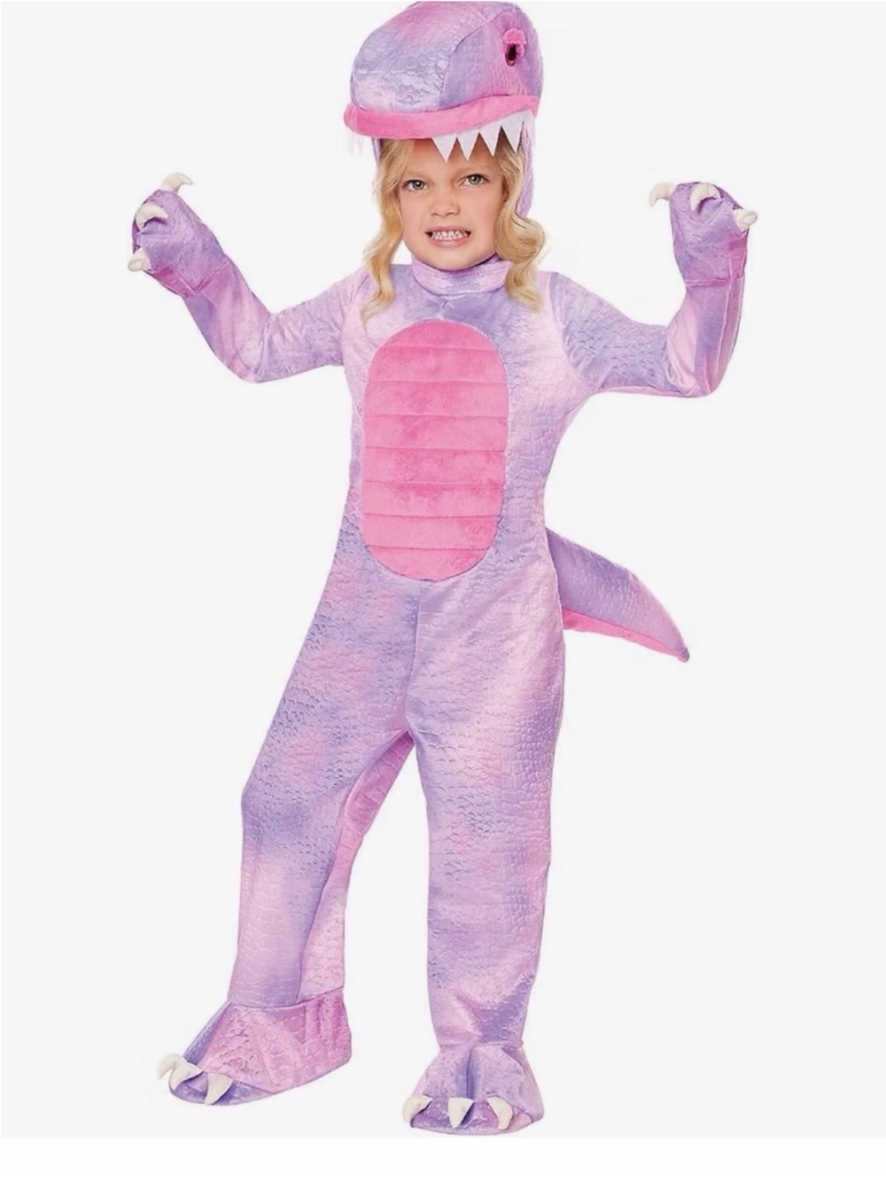 Spirit Purple and Pink Dinosaur Kids Costume Puff Tail and Hood Size 2T